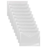 Better Office Products Clear Reusable Plastic Envelopes W/Snap Closure, Plastic Document Holders, 13in. x 9in., 30PK 33430